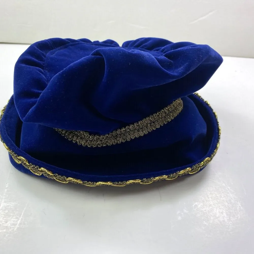 Blue Velvet Cap Hat Youth-Lg Medieval Steampunk Goth Cosplay Theatre Costume 17